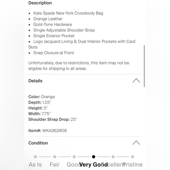 EUC Kate Spade Crossbody, Authenticated on another site. See all photos. - Picture 8 of 10